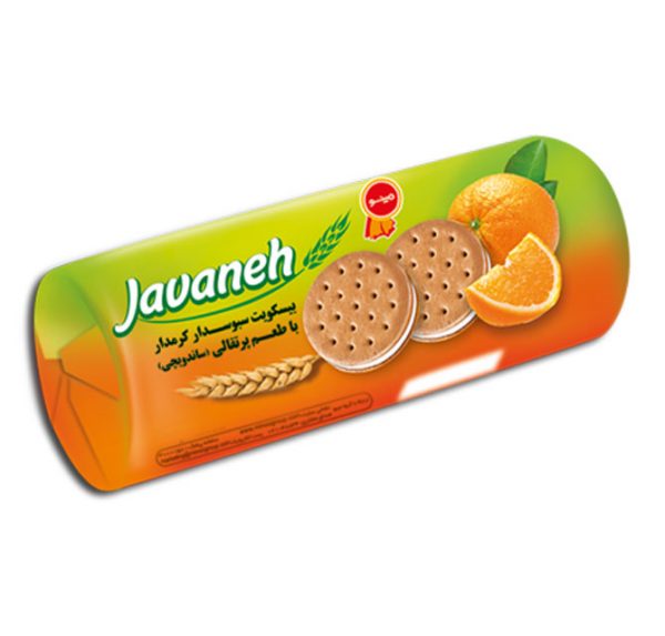 Cream Sweetmeal Biscuit with Orange Flavor-Javaneh